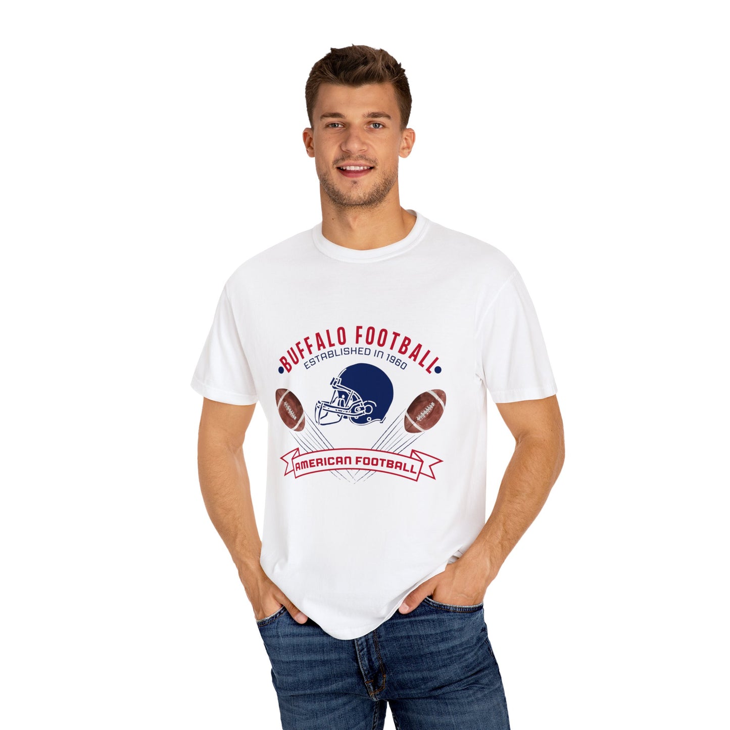 Old School Football Logo Unisex Garment-Dyed T-shirt