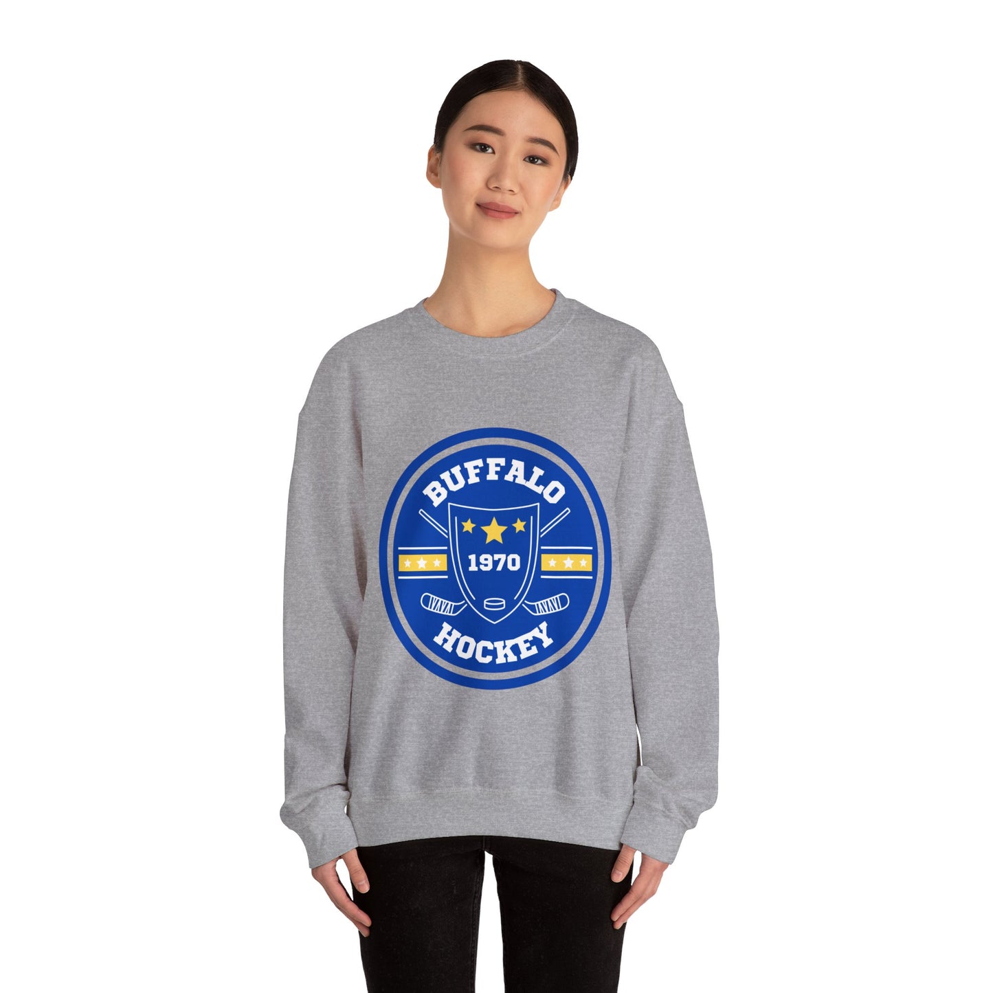 Buffalo Hockey Unisex Heavy Blend Crewneck Sweatshirt