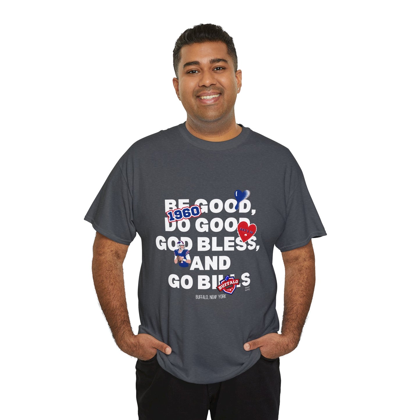 'Be Good, Do Good, God Bless "Patchwork Like" ' Unisex Heavy Cotton Tee