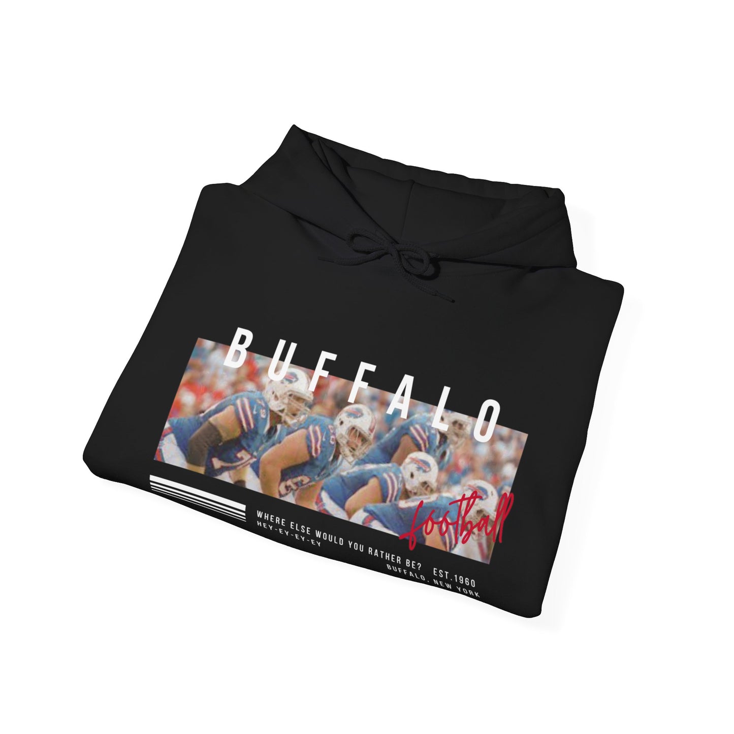 Retro Buffalo Football Unisex Heavy Blend™ Hooded Sweatshirt