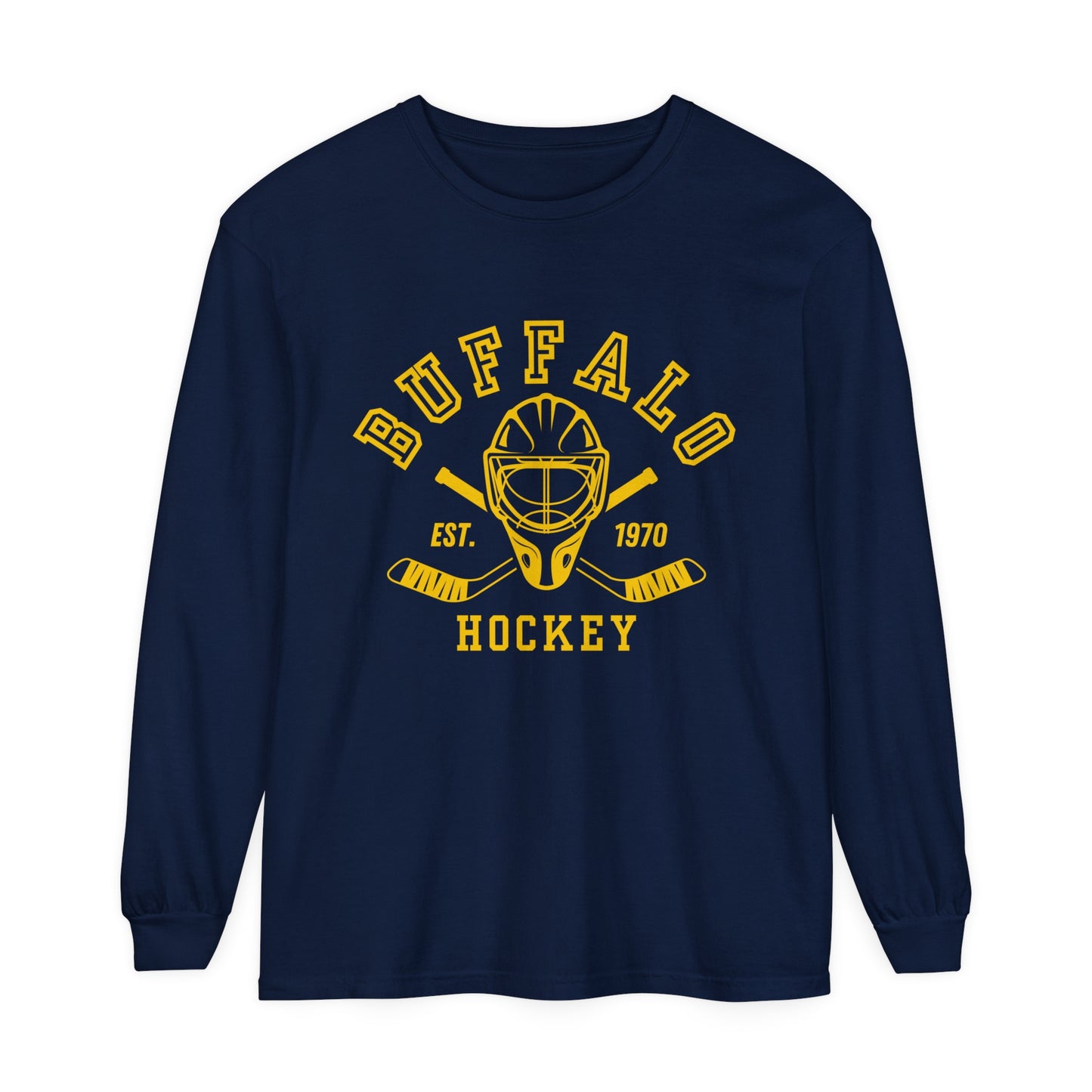 Buffalo Hockey Unisex Garment-dyed Long Sleeve T-Shirt