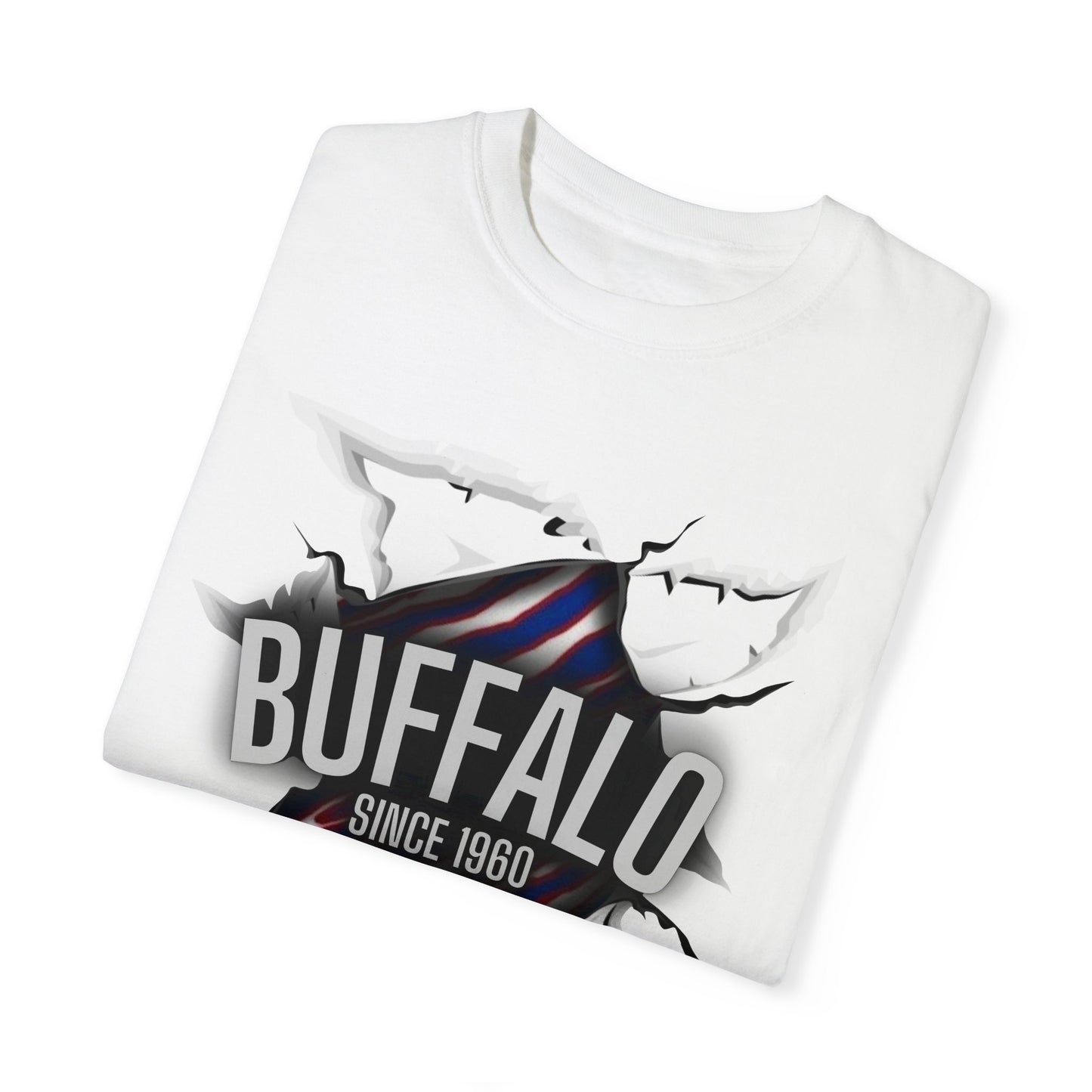 Ripped Buffalo Zubaz Printed Unisex Garment-Dyed T-shirt