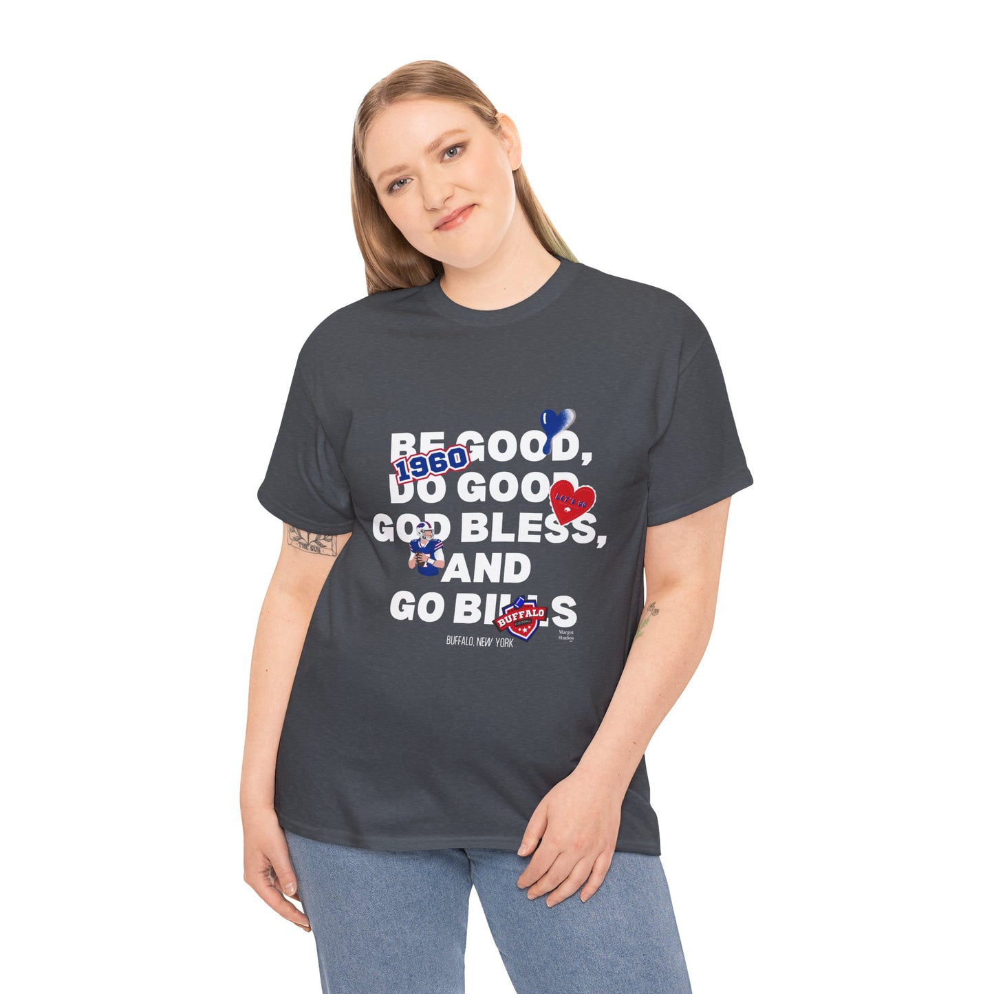 'Be Good, Do Good, God Bless "Patchwork Like" ' Unisex Heavy Cotton Tee