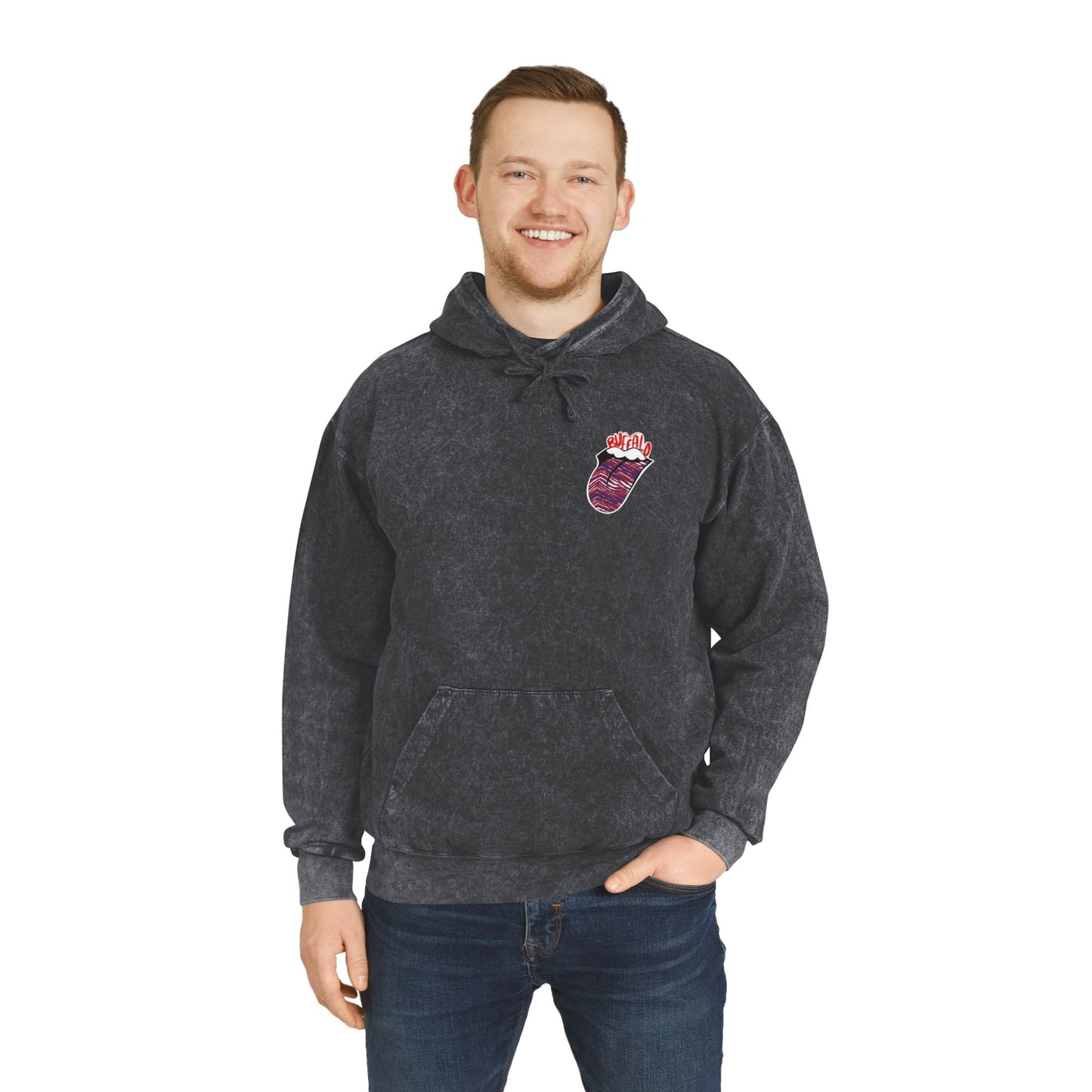 Tongue Buffalo Unisex Mineral Wash Hoodie