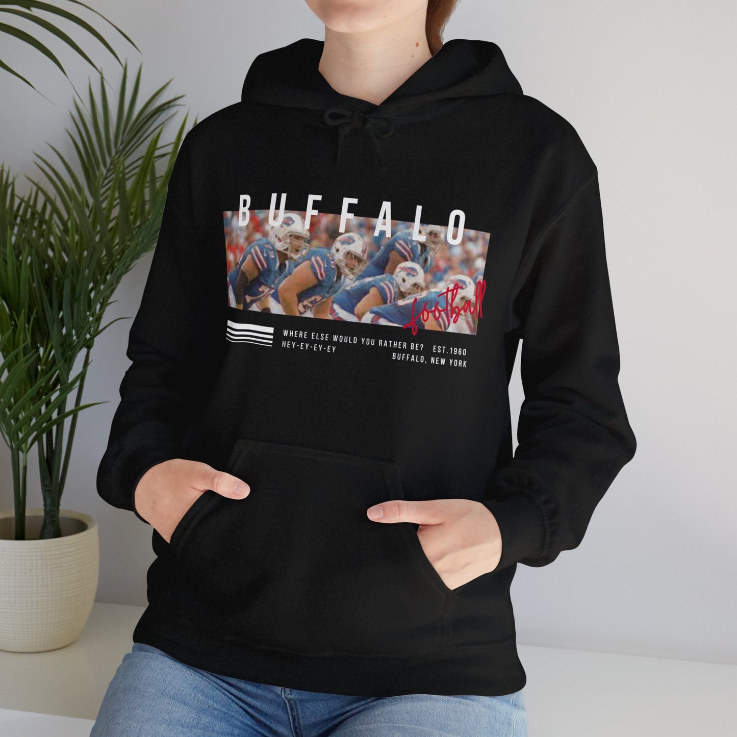 Retro Buffalo Football Unisex Heavy Blend™ Hooded Sweatshirt