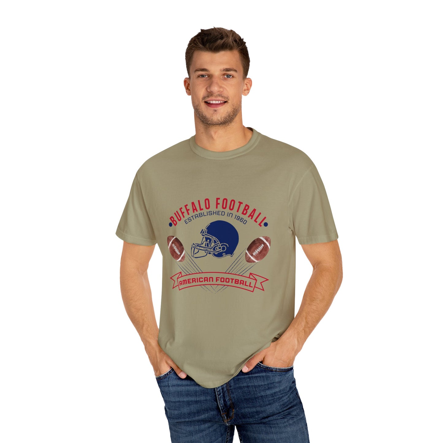 Old School Football Logo Unisex Garment-Dyed T-shirt