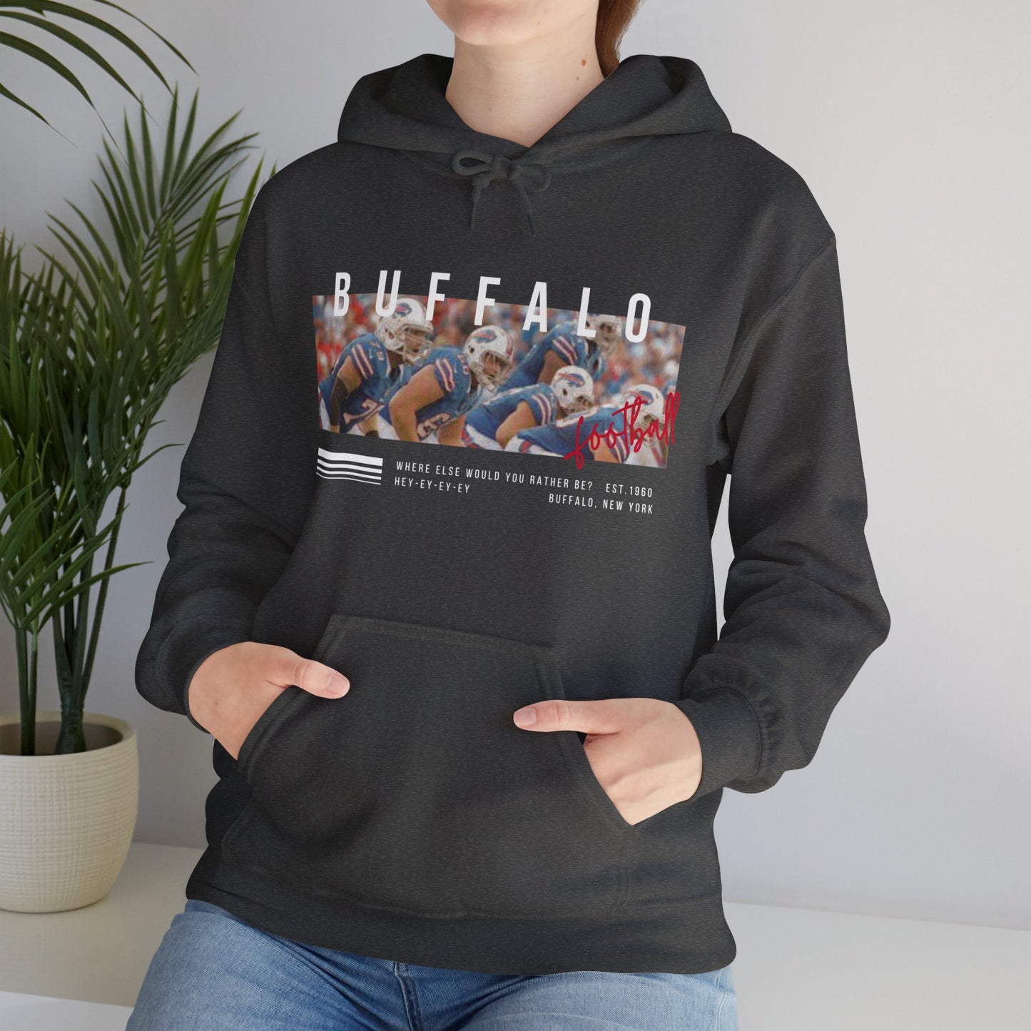 Retro Buffalo Football Unisex Heavy Blend™ Hooded Sweatshirt