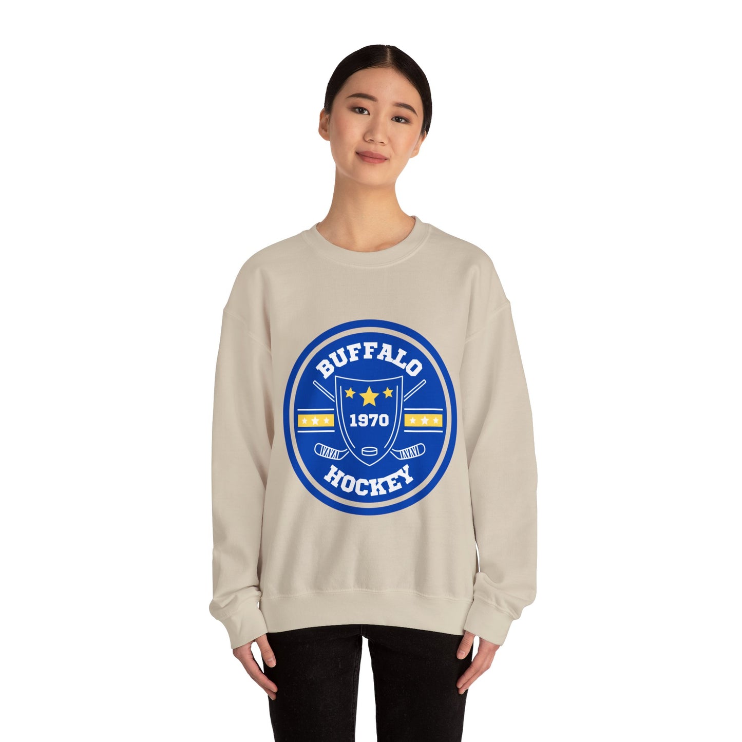 Buffalo Hockey Unisex Heavy Blend Crewneck Sweatshirt