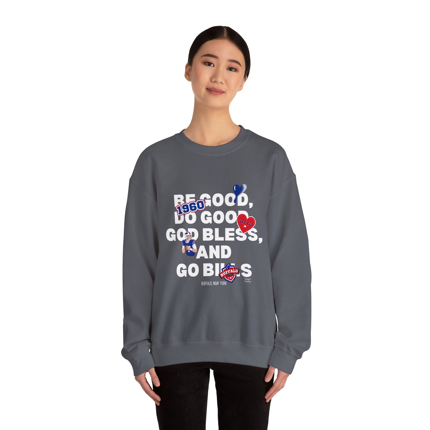 'Be Good, Do Good, God Bless "Patch Like" ' Buffalo Unisex Crewneck