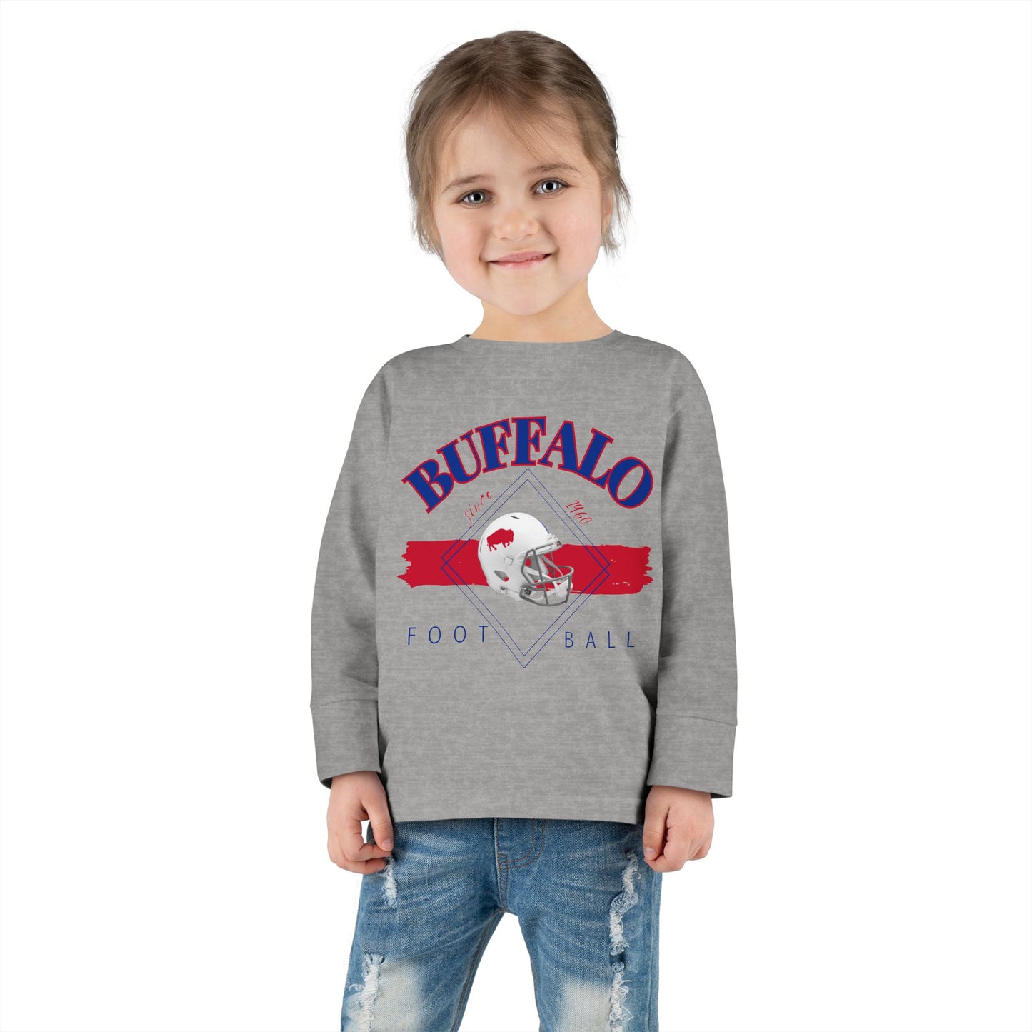Toddler Long Sleeve Buffalo Football Logo Tee