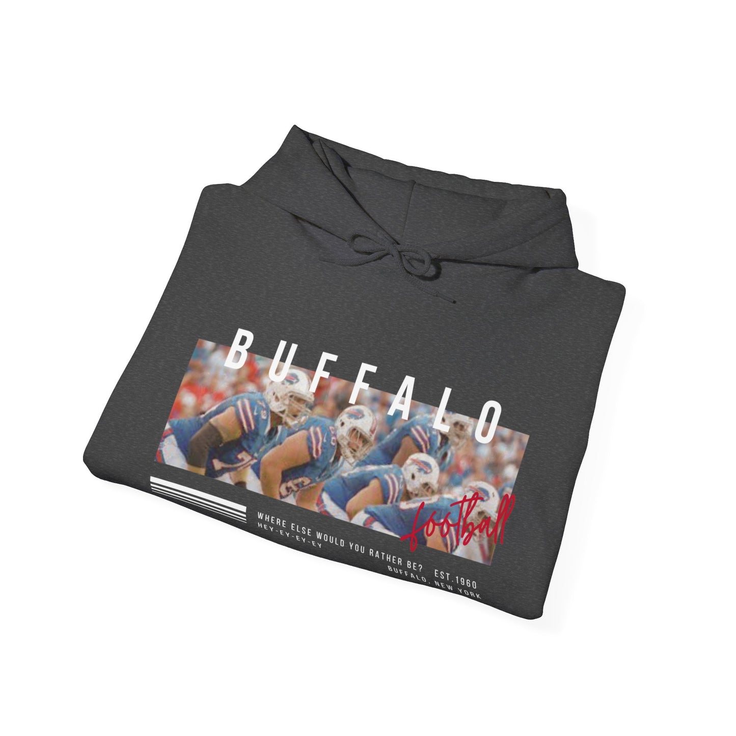 Retro Buffalo Football Unisex Heavy Blend™ Hooded Sweatshirt