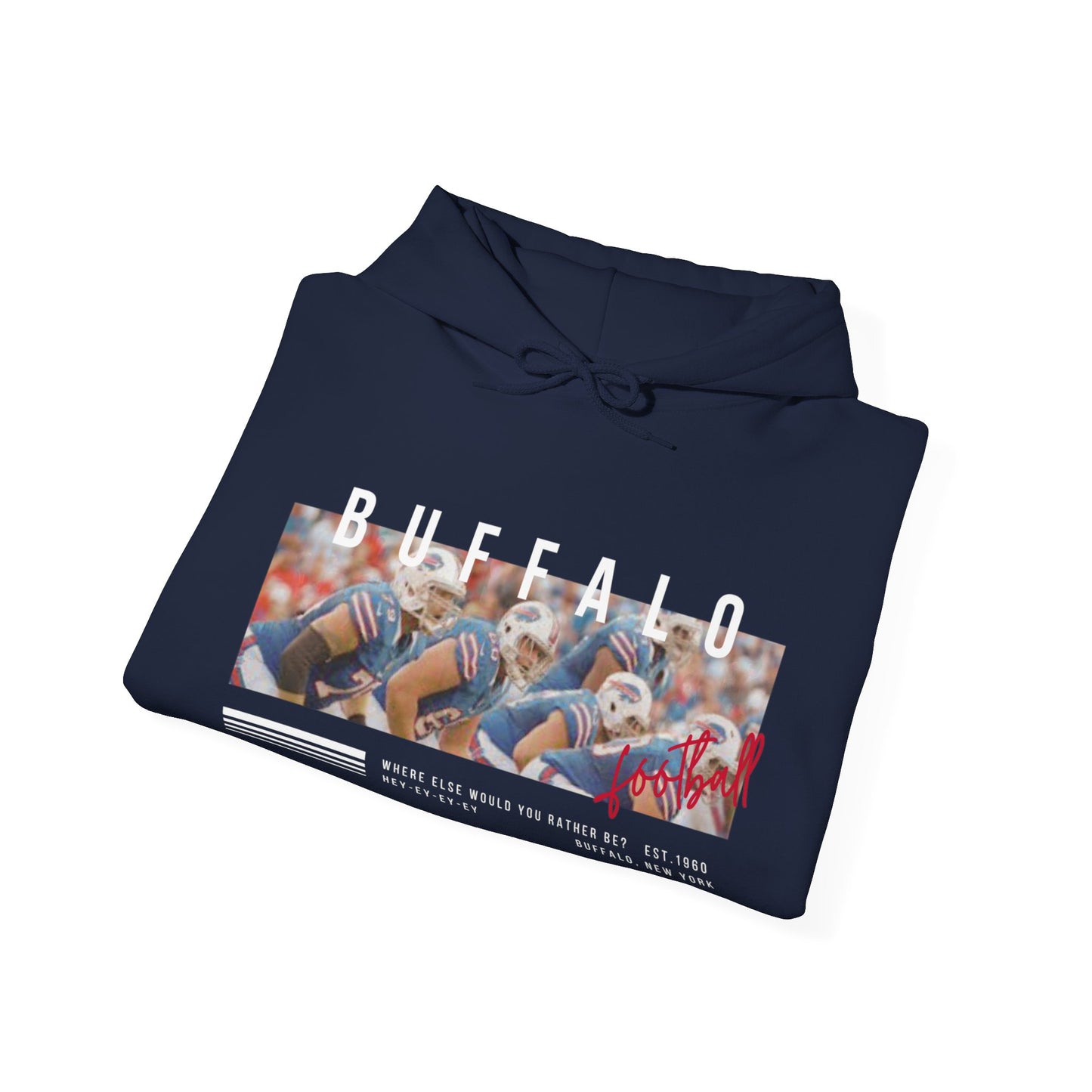 Retro Buffalo Football Unisex Heavy Blend™ Hooded Sweatshirt