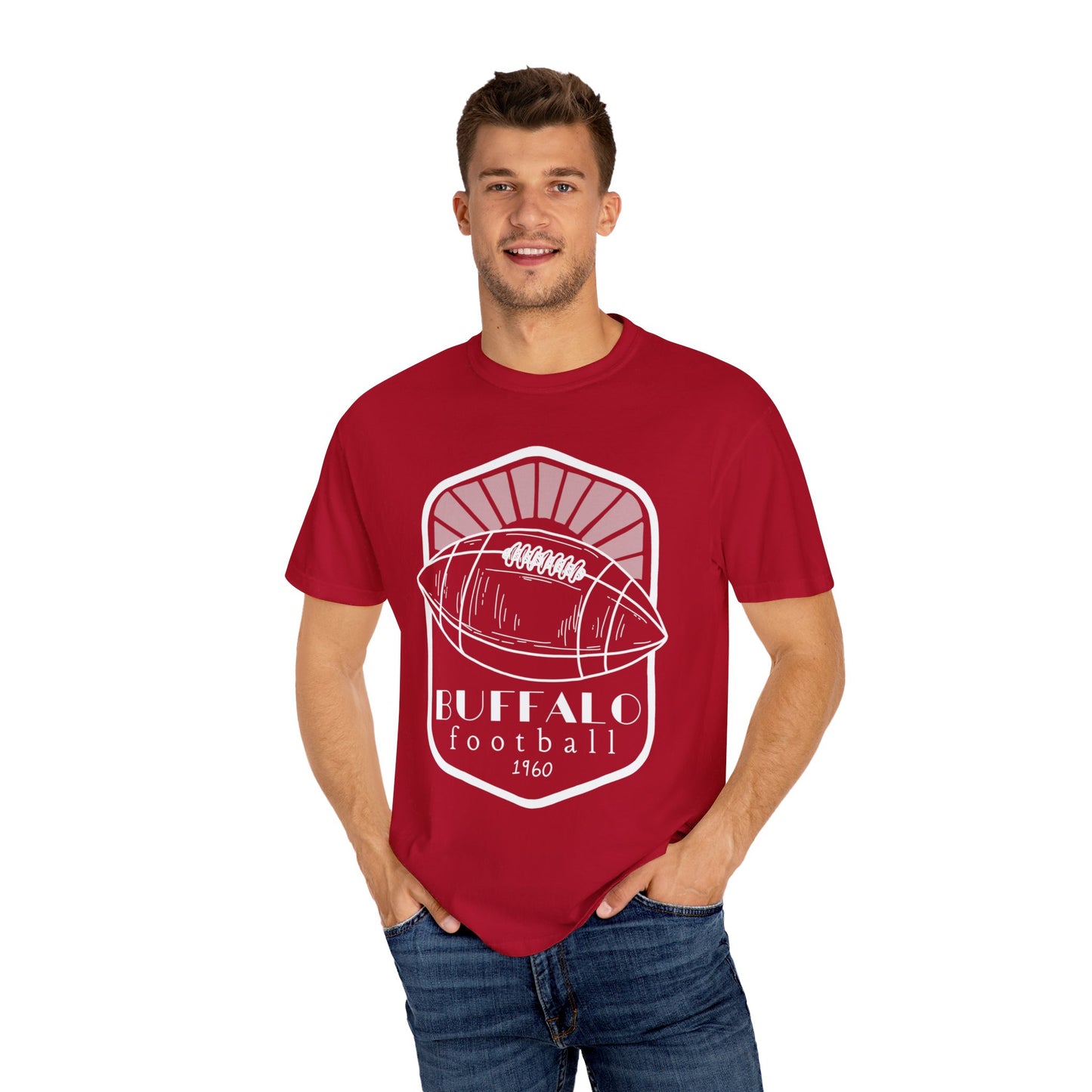 "Vintage" Buffalo Football Graphic Logo Unisex Garment-Dyed T-shirt