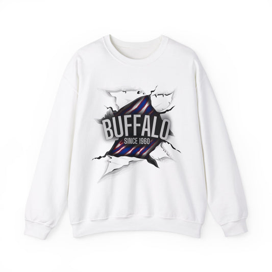 Ripped Buffalo Zubaz Printed Unisex Heavy Blend Crewneck Sweatshirt