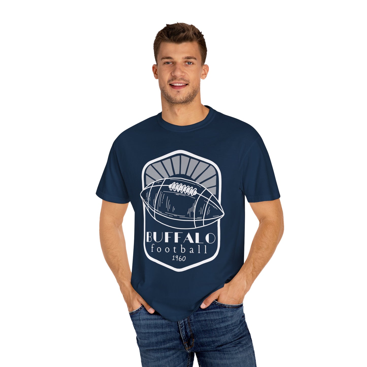 "Vintage" Buffalo Football Graphic Logo Unisex Garment-Dyed T-shirt