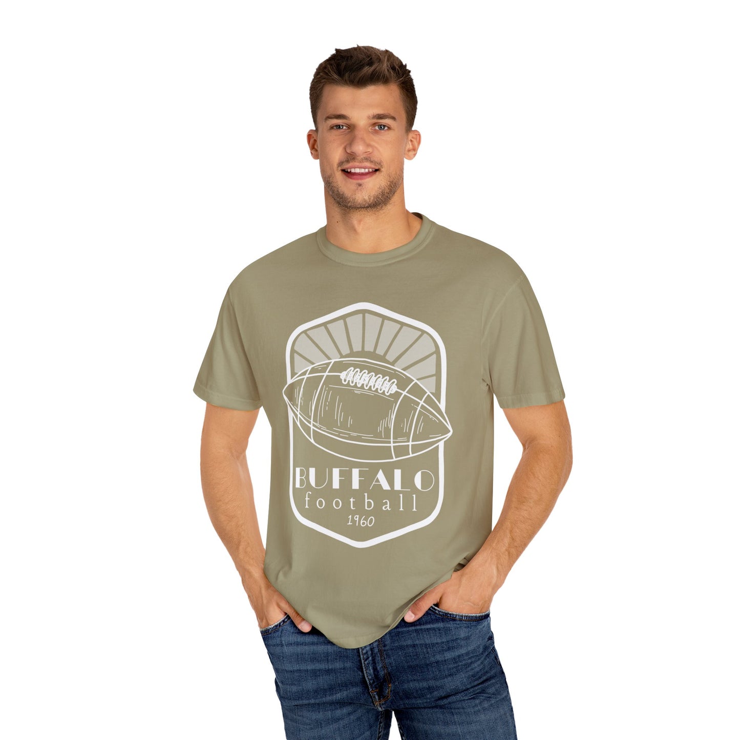 "Vintage" Buffalo Football Graphic Logo Unisex Garment-Dyed T-shirt