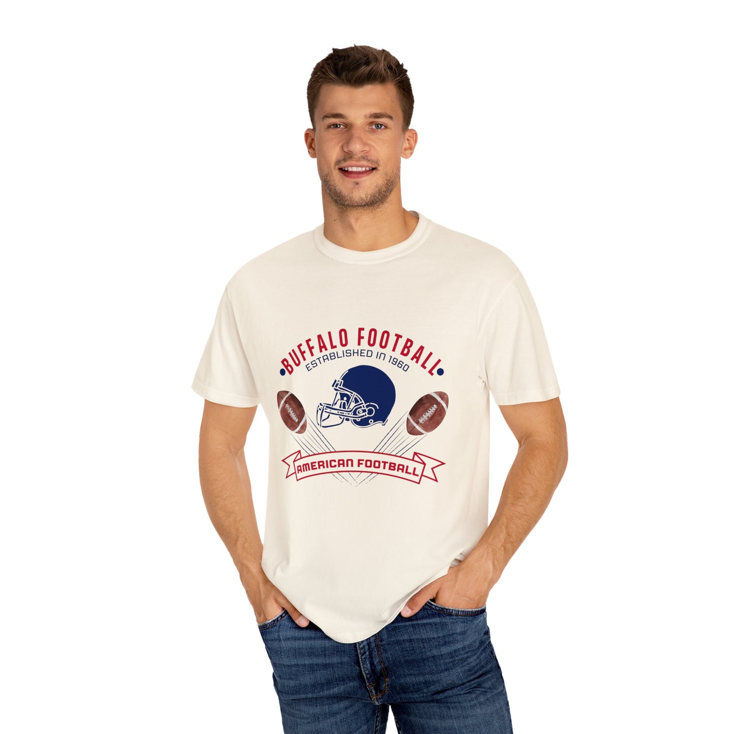 Old School Football Logo Unisex Garment-Dyed T-shirt