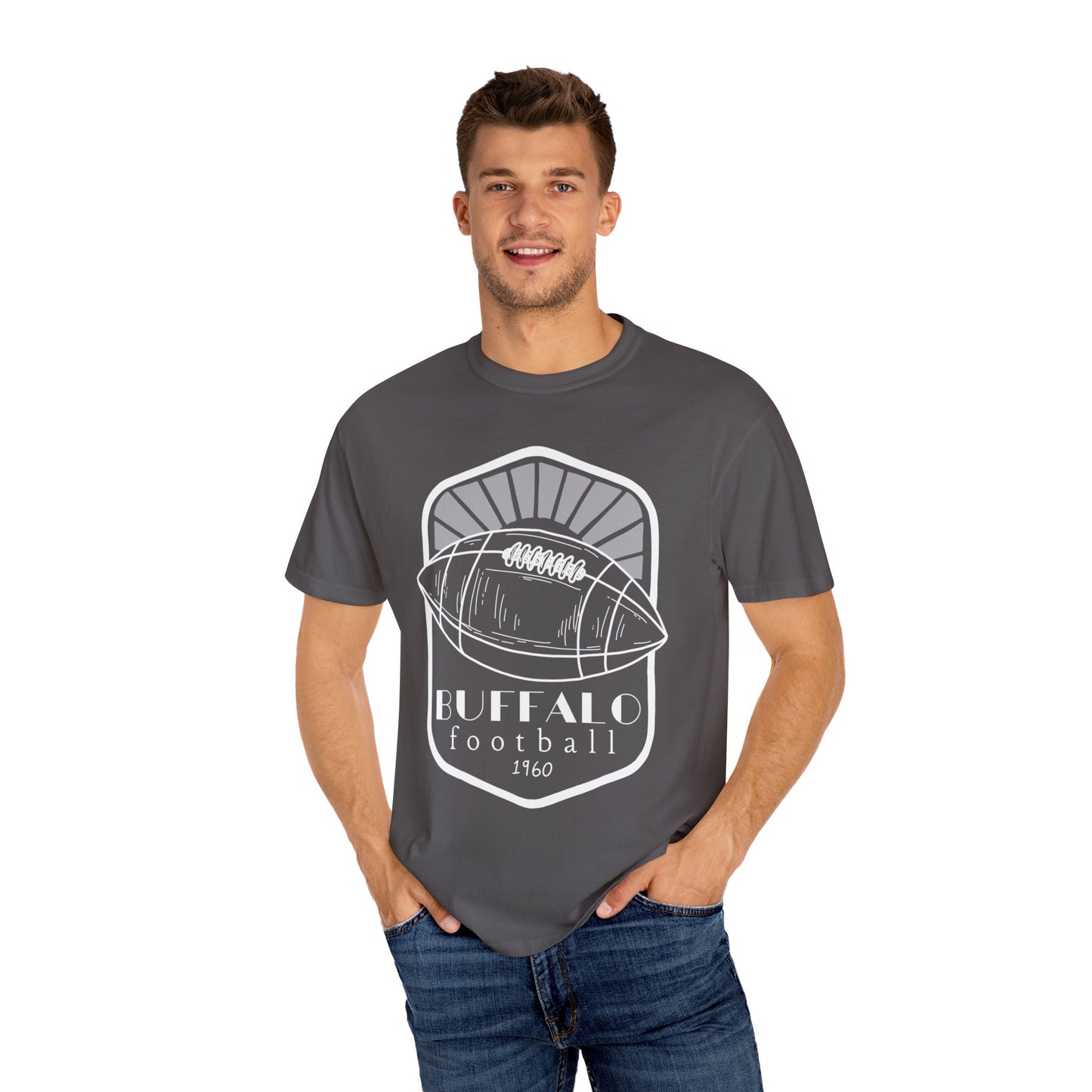 "Vintage" Buffalo Football Graphic Logo Unisex Garment-Dyed T-shirt