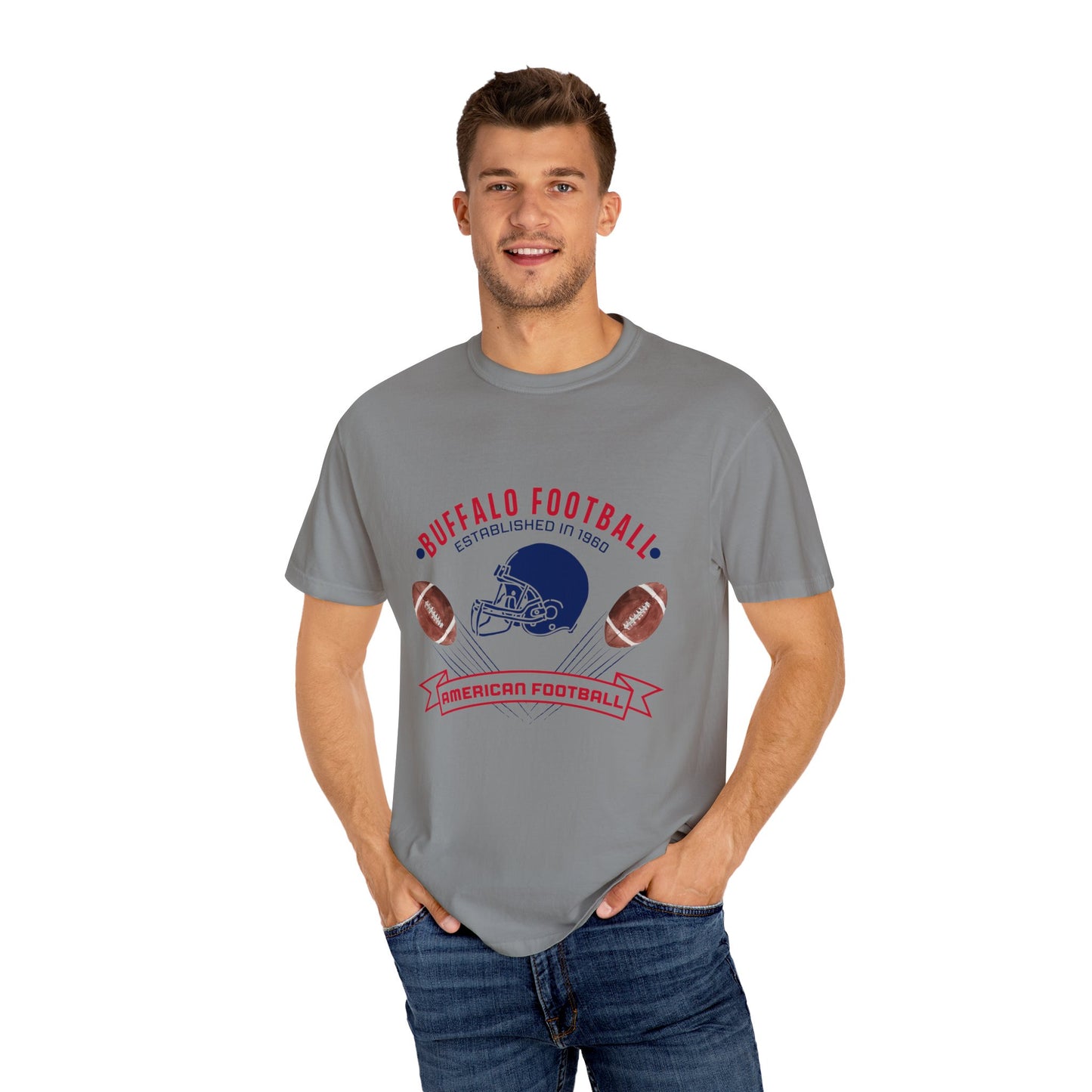 Old School Football Logo Unisex Garment-Dyed T-shirt